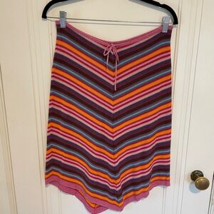 Vintage Cop. Copine Paris Rare Kit Kat Striped Knit Asymmetric Skirt